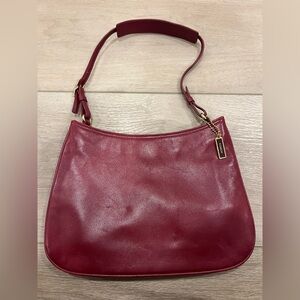 Vintage Coach Red Lambskin Leather Bordeaux Soft Y2K Handbag #8165